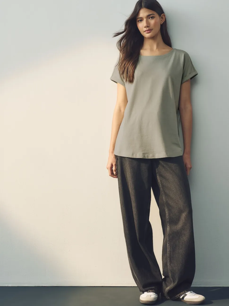 Ecru/Taupe/Bruin/Blauw/Geel - Set van 5 T-shirts met kapmouwtjes