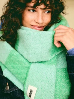 Eleanor Bowmer Blue and Green Check Scarf