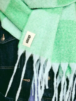 Eleanor Bowmer Blue and Green Check Scarf
