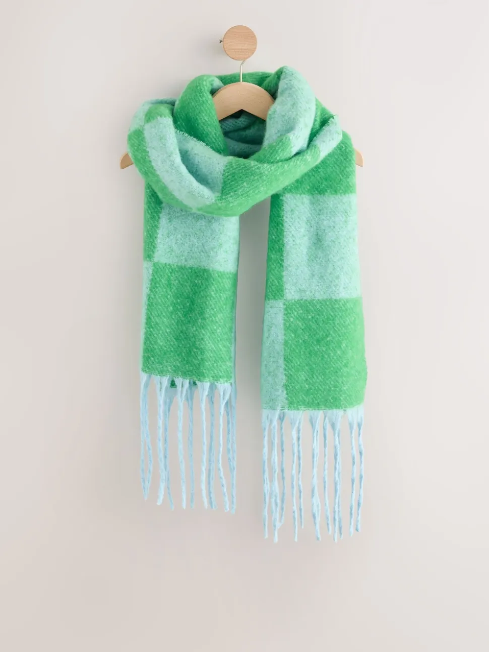 Eleanor Bowmer Blue and Green Check Scarf