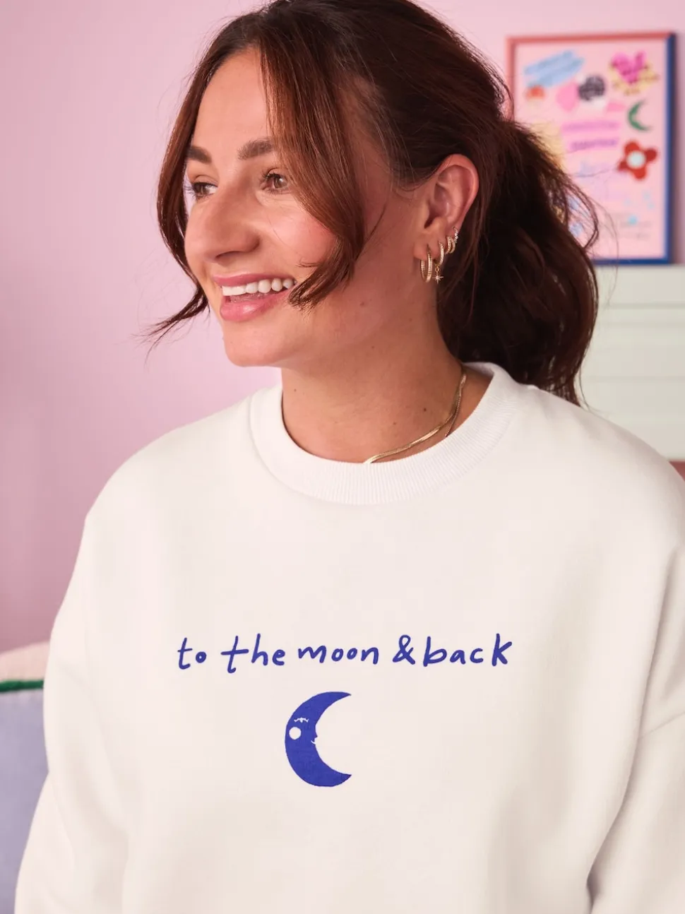 Eleanor Bowmer ecru sweatshirt met Mama Like No Other-print