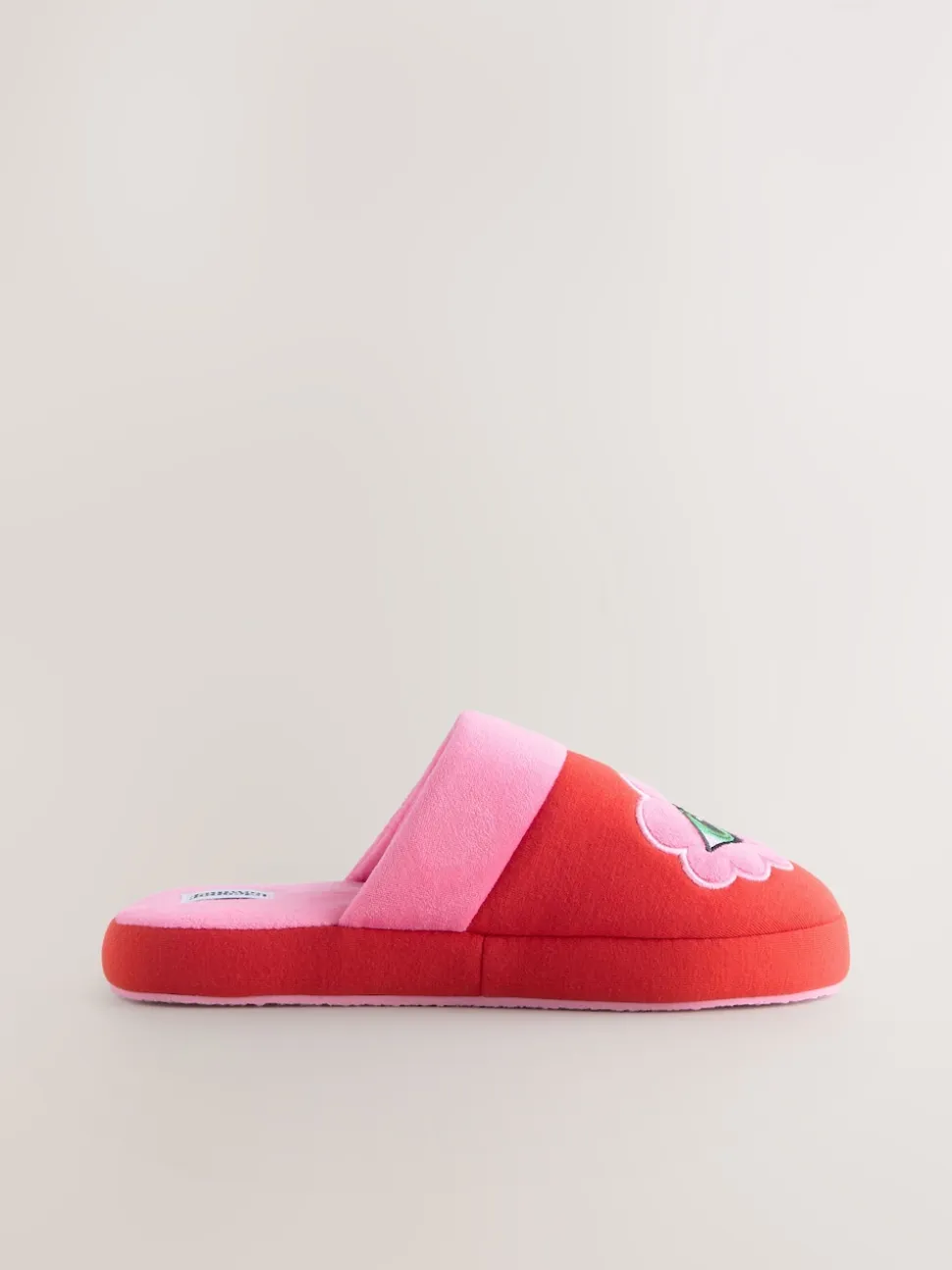 Eleanor Bowmer rode/roze muiltjes met oog borduursel