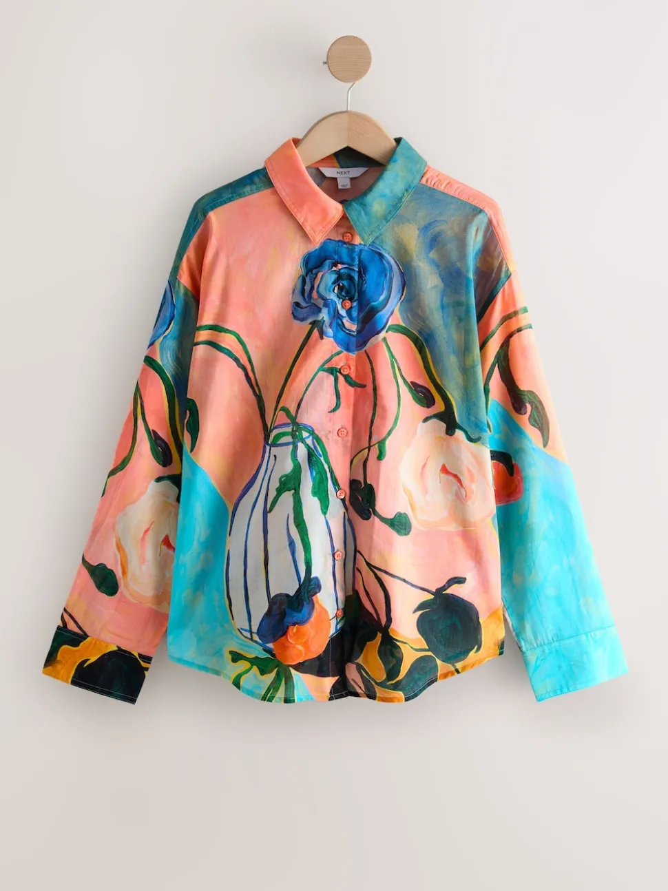 Elizabeth Power Artist Print - Ruimvallend lichtgewicht katoenen overhemd met lange mouwen