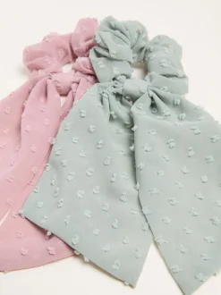FatFace 2 Pack Dobby Tie Scrunchies