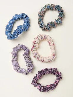 FatFace 5 Pack Interplay Printed Scrunchies