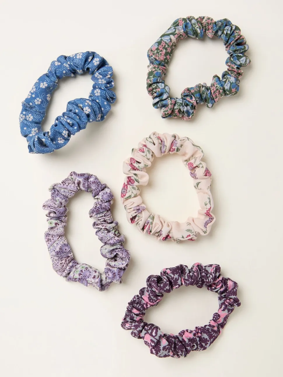 FatFace 5 Pack Interplay Printed Scrunchies