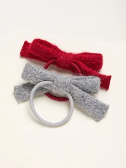FatFace 2 Pack Knitted Bow Hair Ties