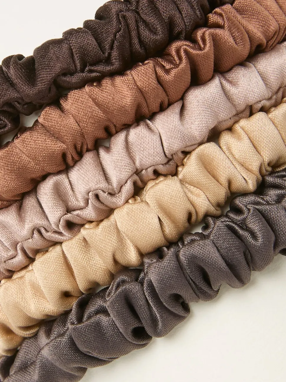 FatFace 5 Pack Plain Satin Scrunchies