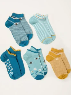 FatFace 5 Pairs of Trainer Socks