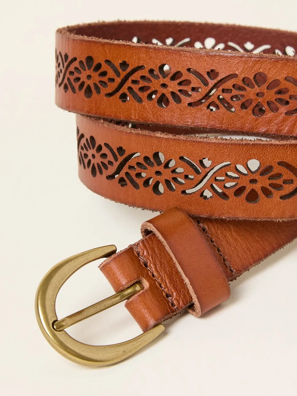 FatFace Cut Out Detail Leather Belt