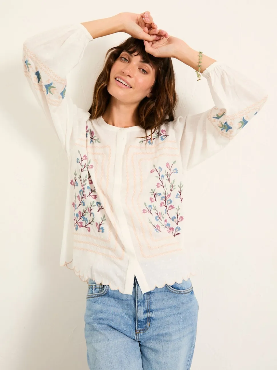 FatFace Embroidered Blouse