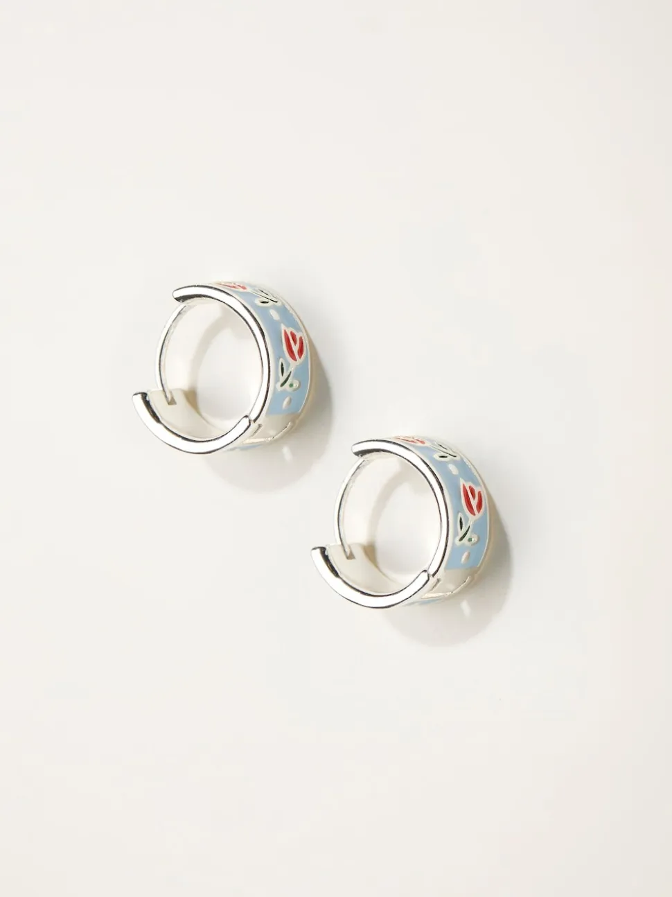 FatFace Enamel Floral Hoop Earrings