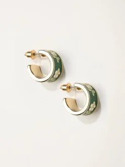 FatFace Enamel Floral Hoop Earrings