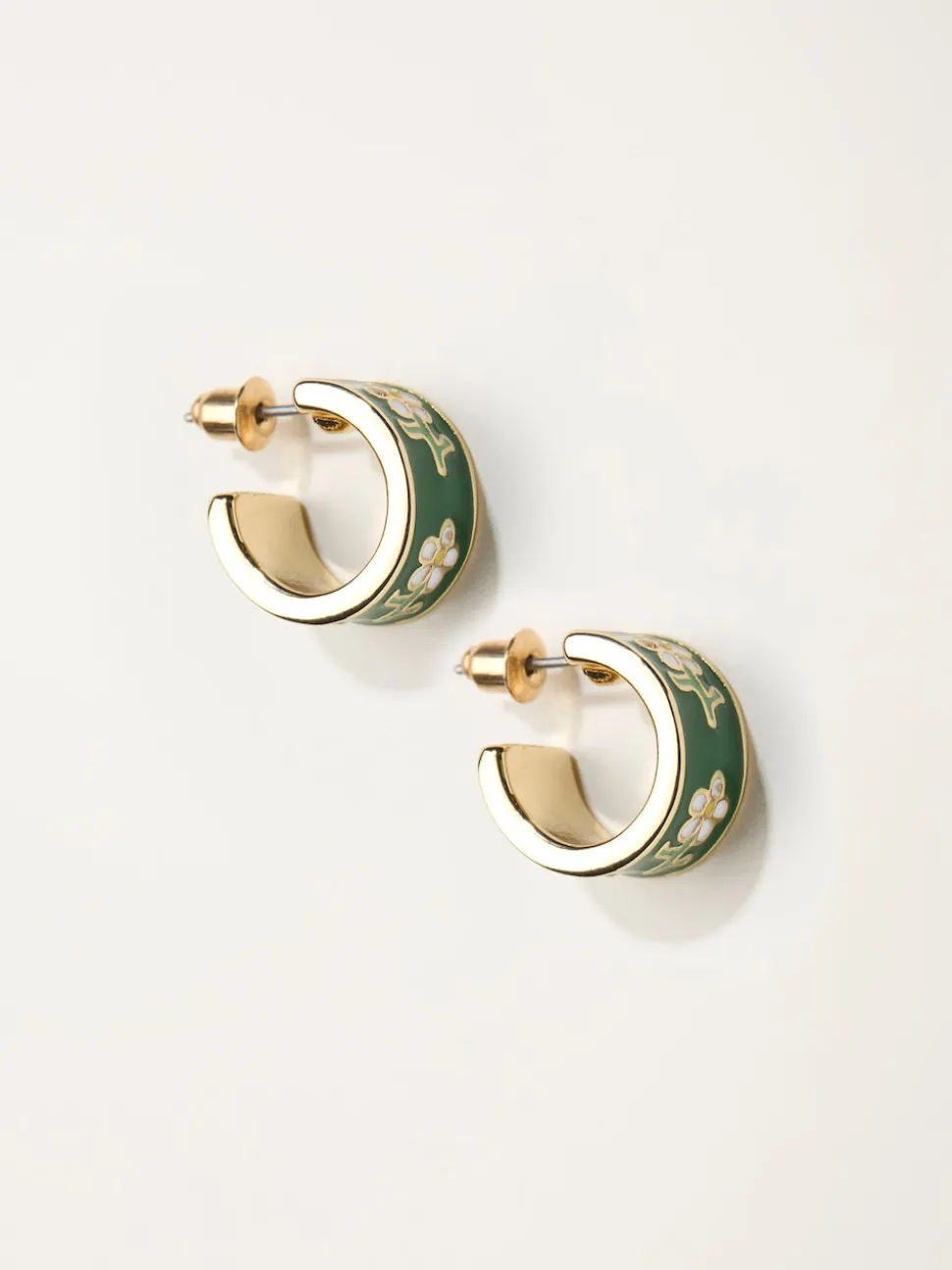 FatFace Enamel Floral Hoop Earrings
