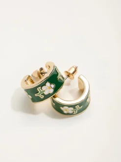 FatFace Enamel Floral Hoop Earrings