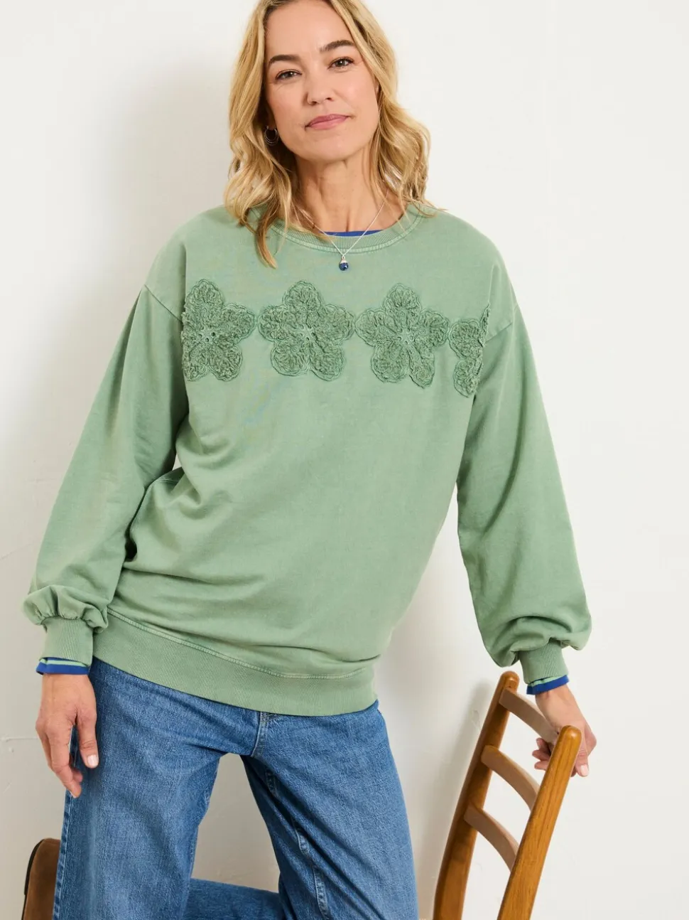 FatFace Floral Placement Crew Sweat