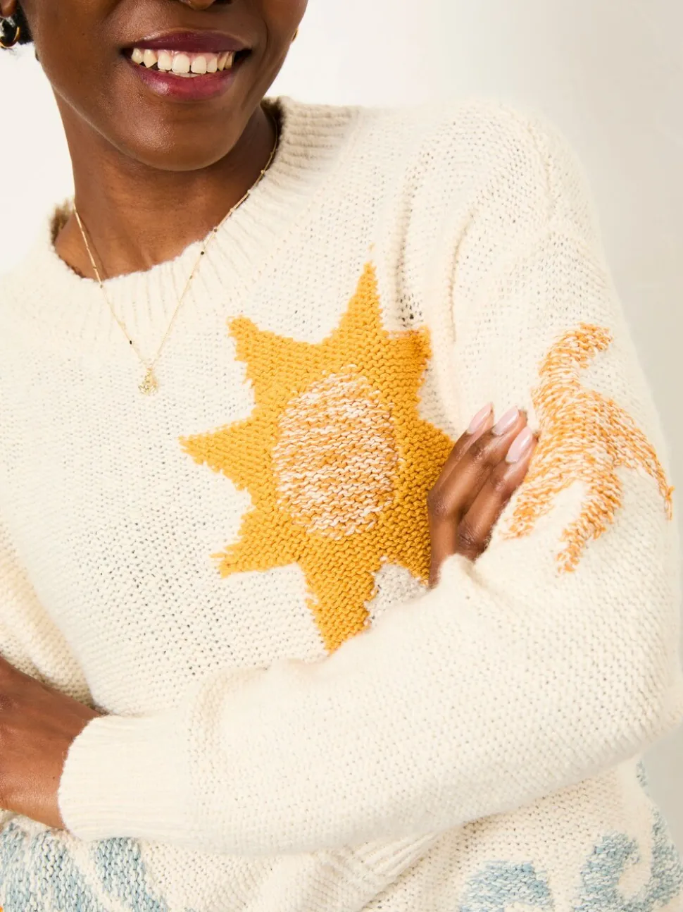 FatFace Knitted Surf Pattern Jumper