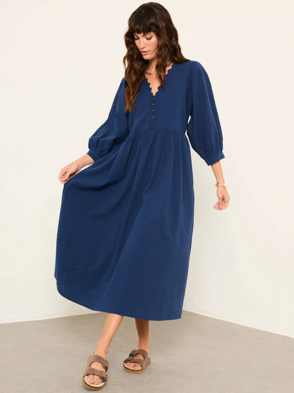 FatFace Textured Midi Dress