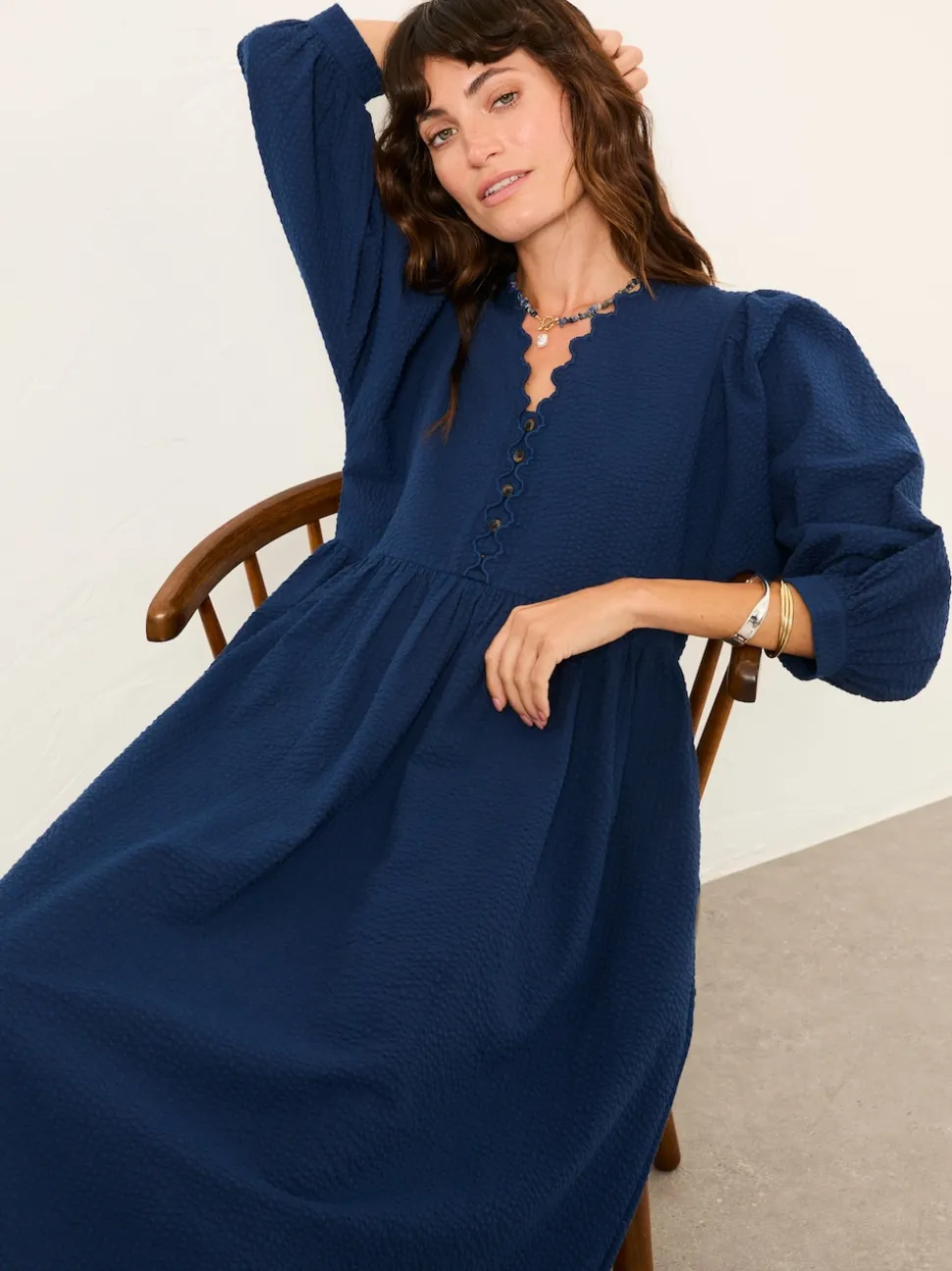 FatFace Textured Midi Dress