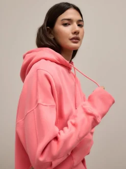 Felroze - Active Longline Overhead Hoodie met superzacht naaddetail en zakken