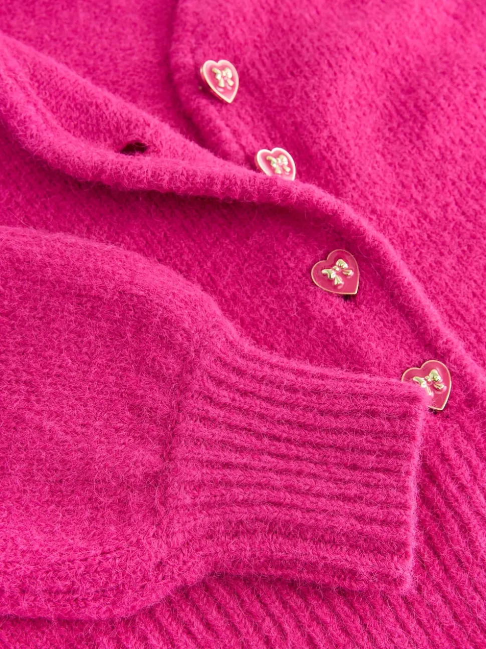Felroze - Heart Button Cardigan With Wool
