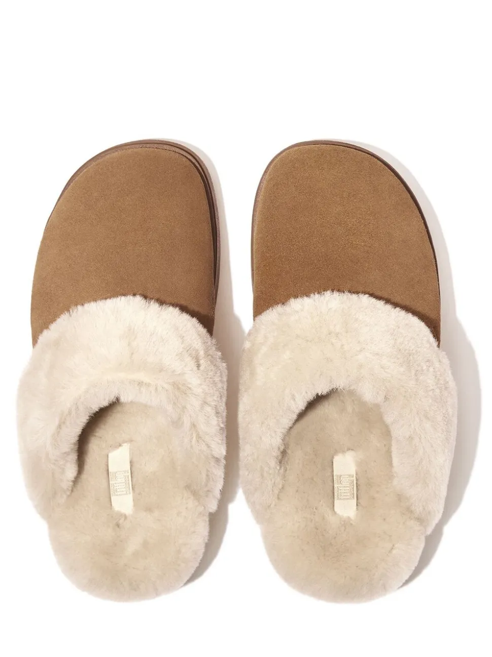 FitFlop Gen-FF Shearling-Collar Suede Slippers