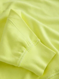 Fluorescerend limoengroen - Crew Neck Washed Sweatshirt