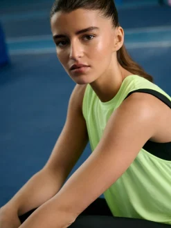 Fluoriserend groen - Actieve lichtgewicht open rug tanktop