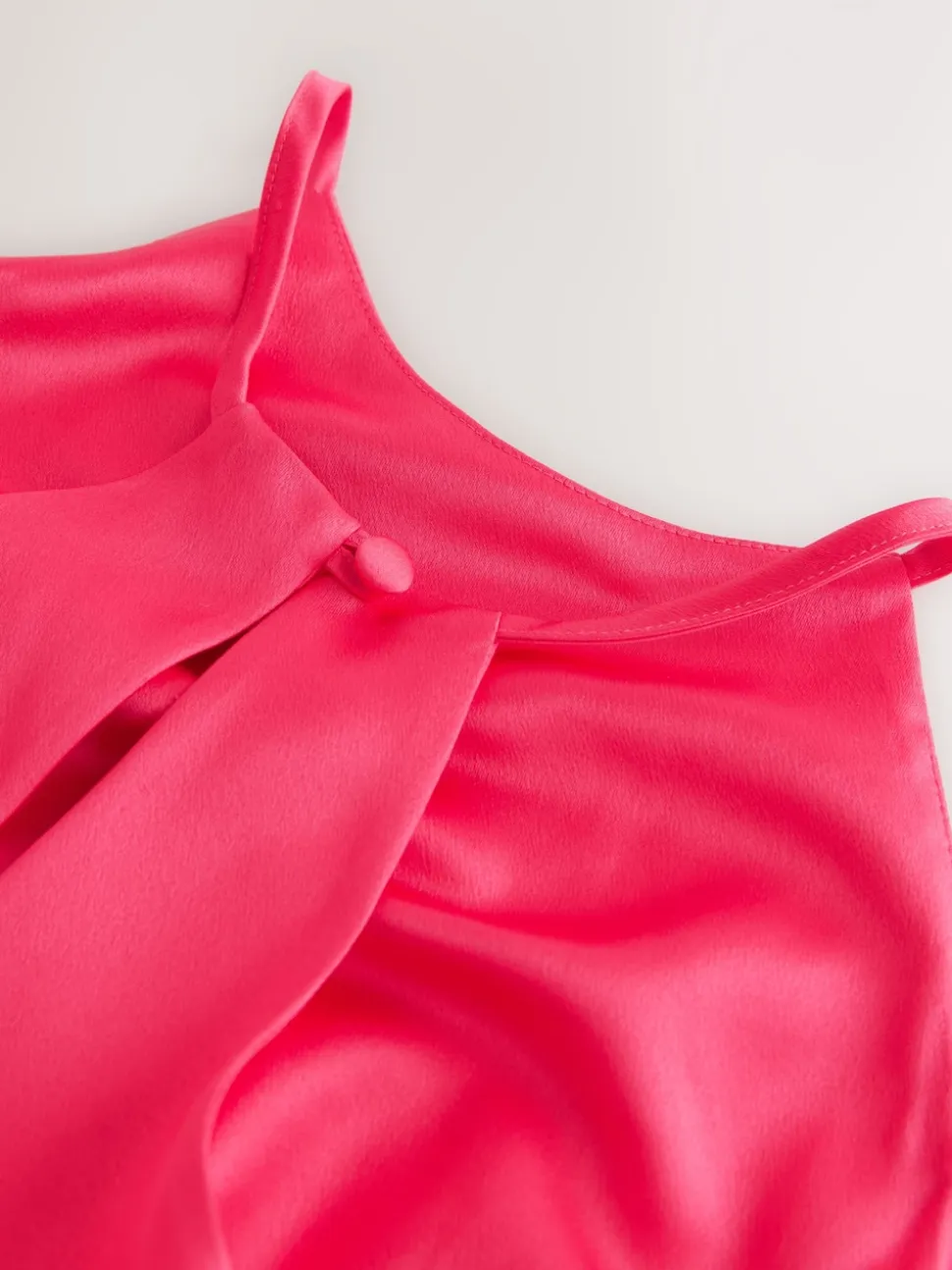 Framboosroze - Bridesmaids Satin Halterneck Maxi Dress