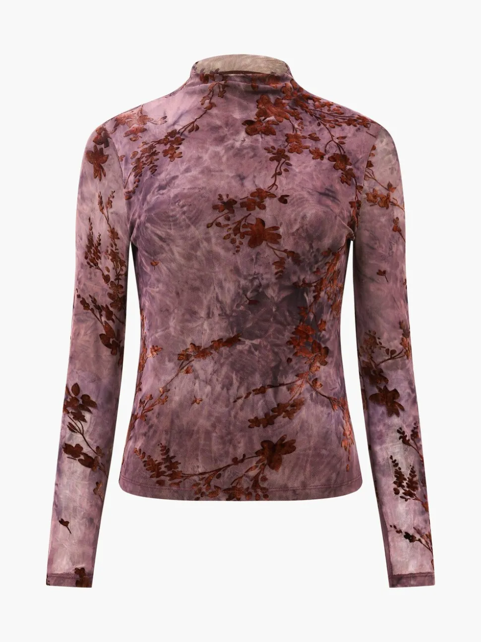 French Connection Kenny Mesh Velvet Burnout Top