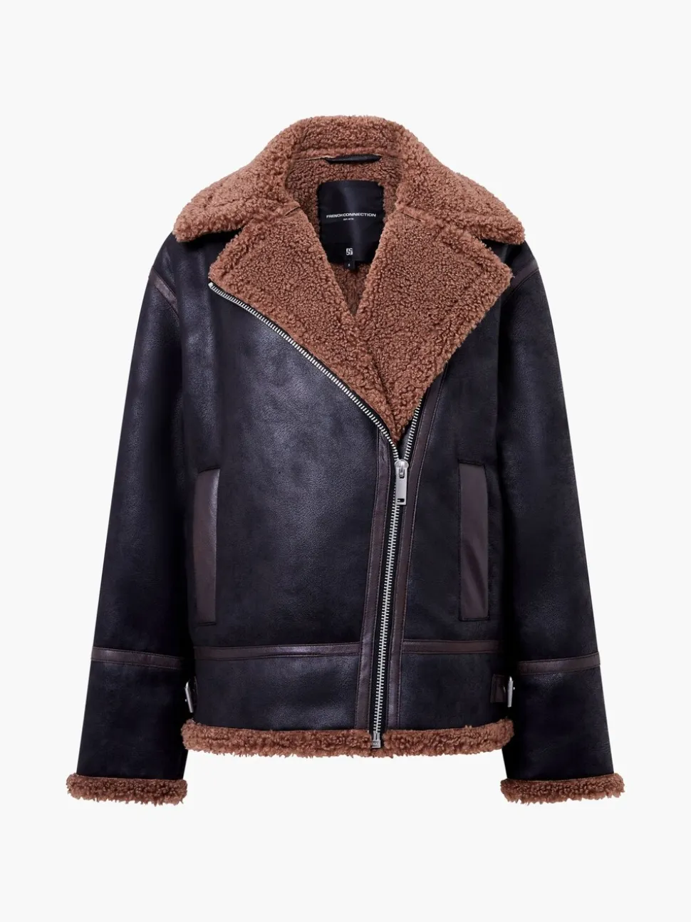 French Connection Suedette Zip Up Jacket