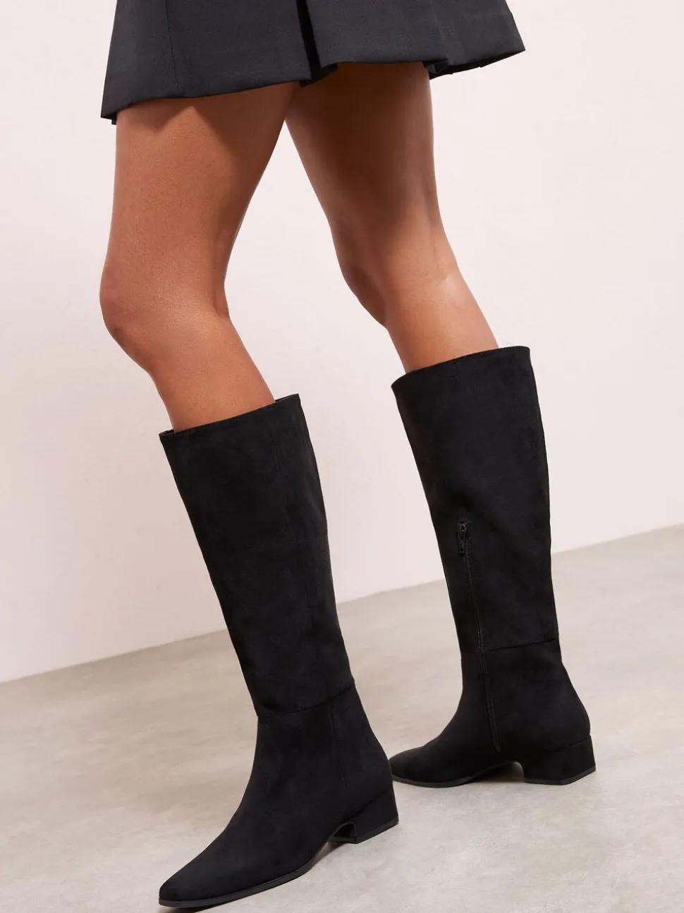 Friends Like These Faux Suede Mini Block Heel Casual Knee High Long Boots