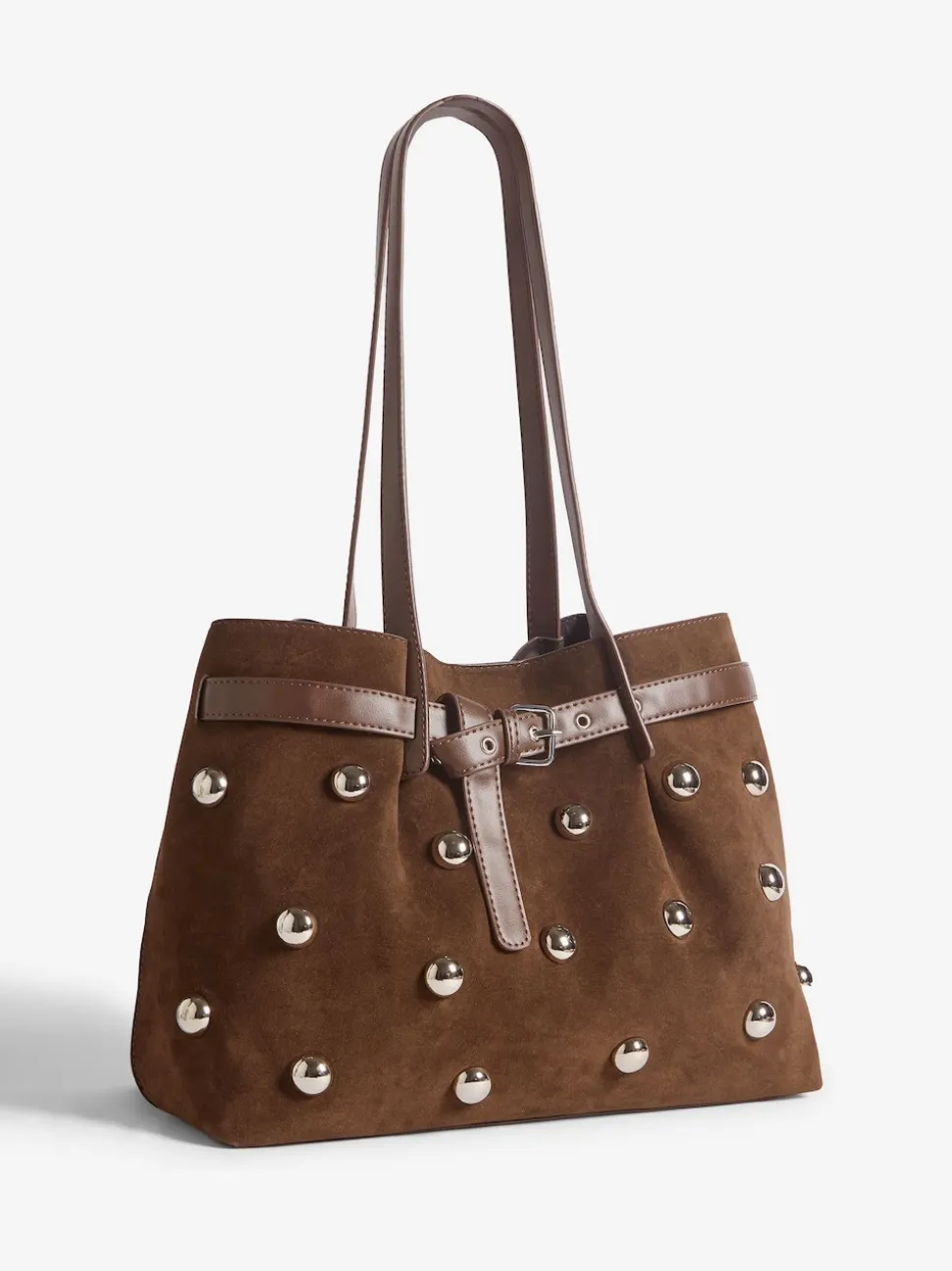 Friends Like These Faux Suede Studded Tote Bag