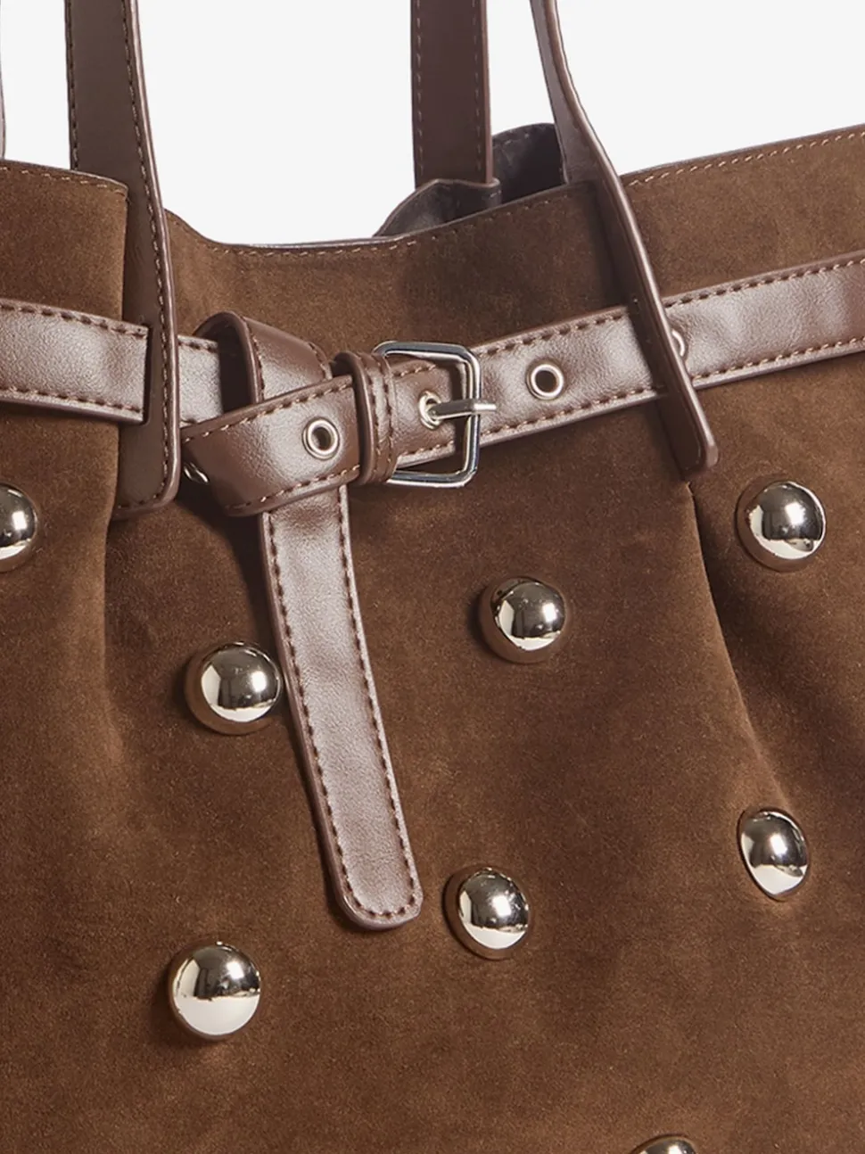 Friends Like These Faux Suede Studded Tote Bag
