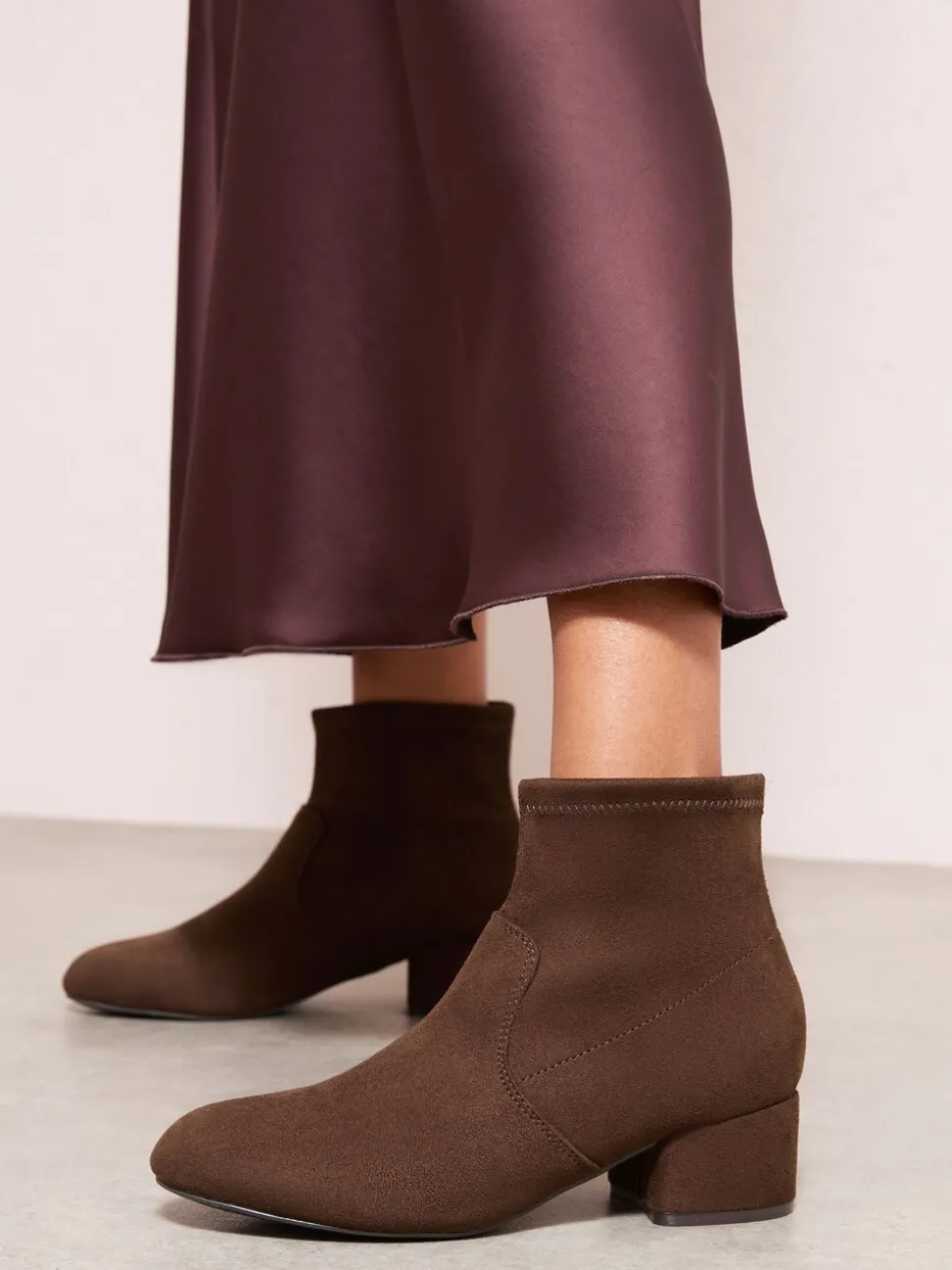 Friends Like These Low Block Heel Ankle Sock Boots