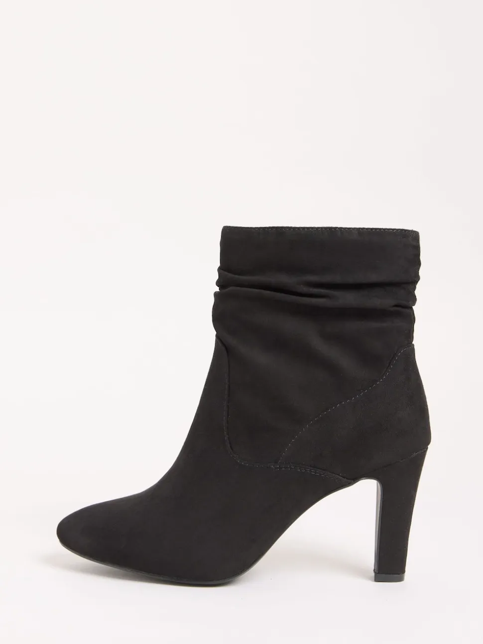 Friends Like These Mid Heel Ruched Faux Suede Ankle Boots