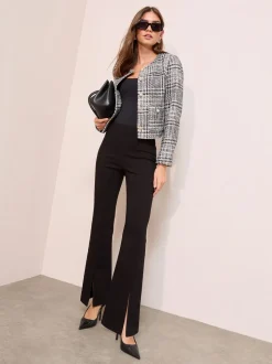 Friends Like These Sculpting Stretch Split Flare Trousers