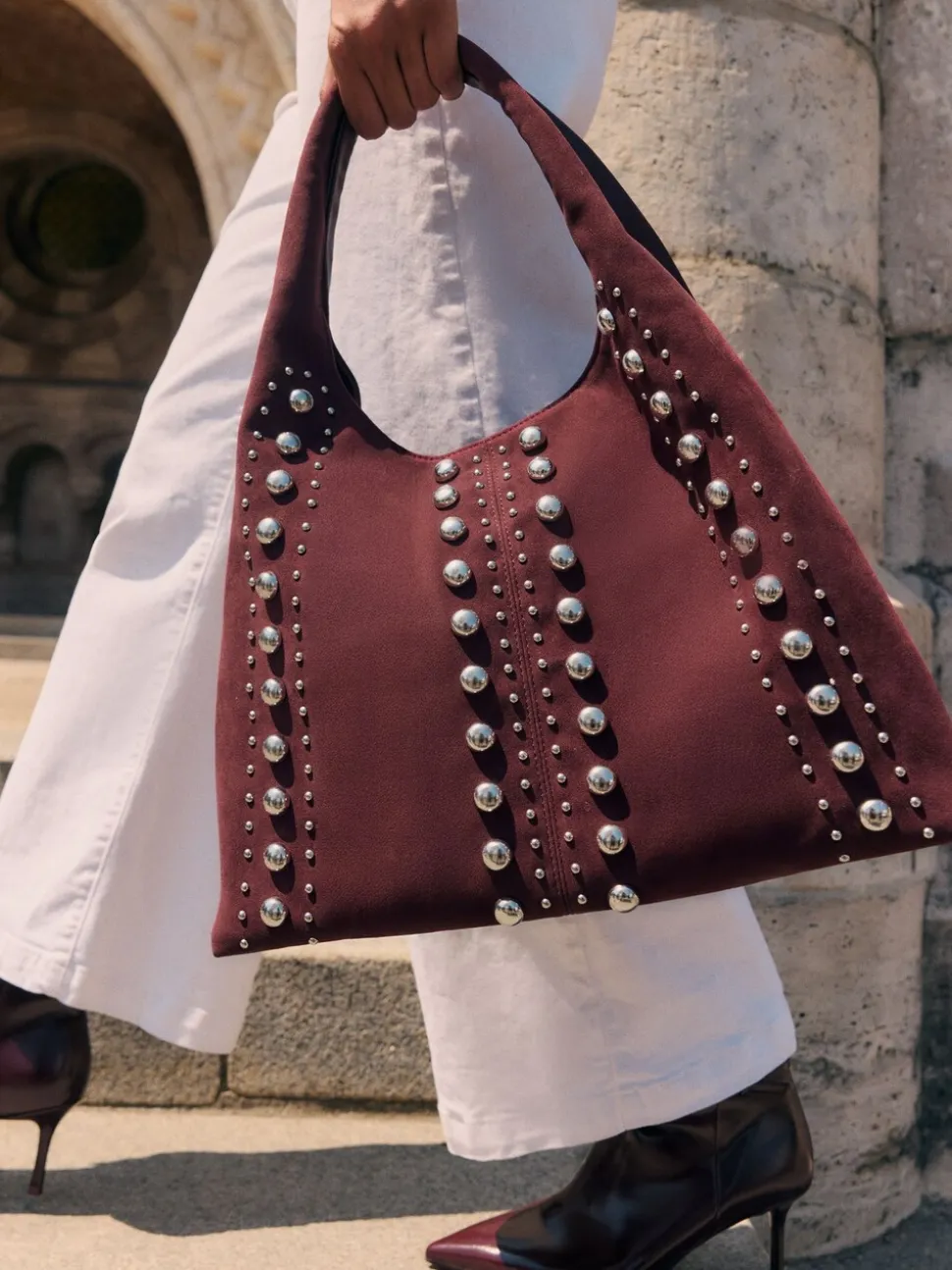 Friends Like These Studded Slouchy Tote Bag