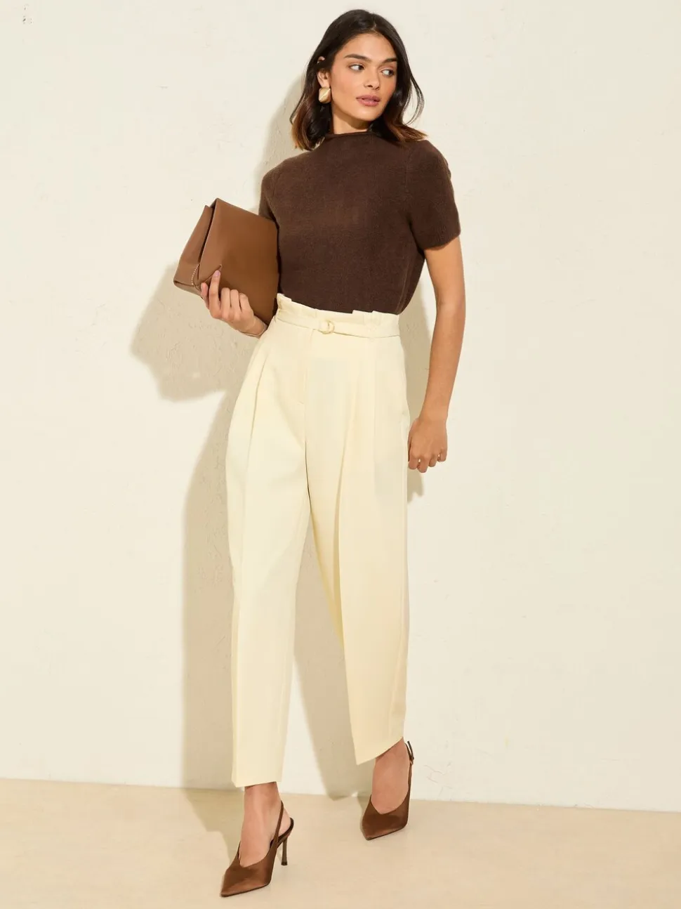 Friends Like These Tapered Belted Tailored Trousers