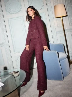Friends Like These X Lucy Mecklenburgh Boucle Wide Leg Trousers