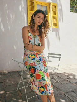 Fruitprint - Halflange zomerslipdress