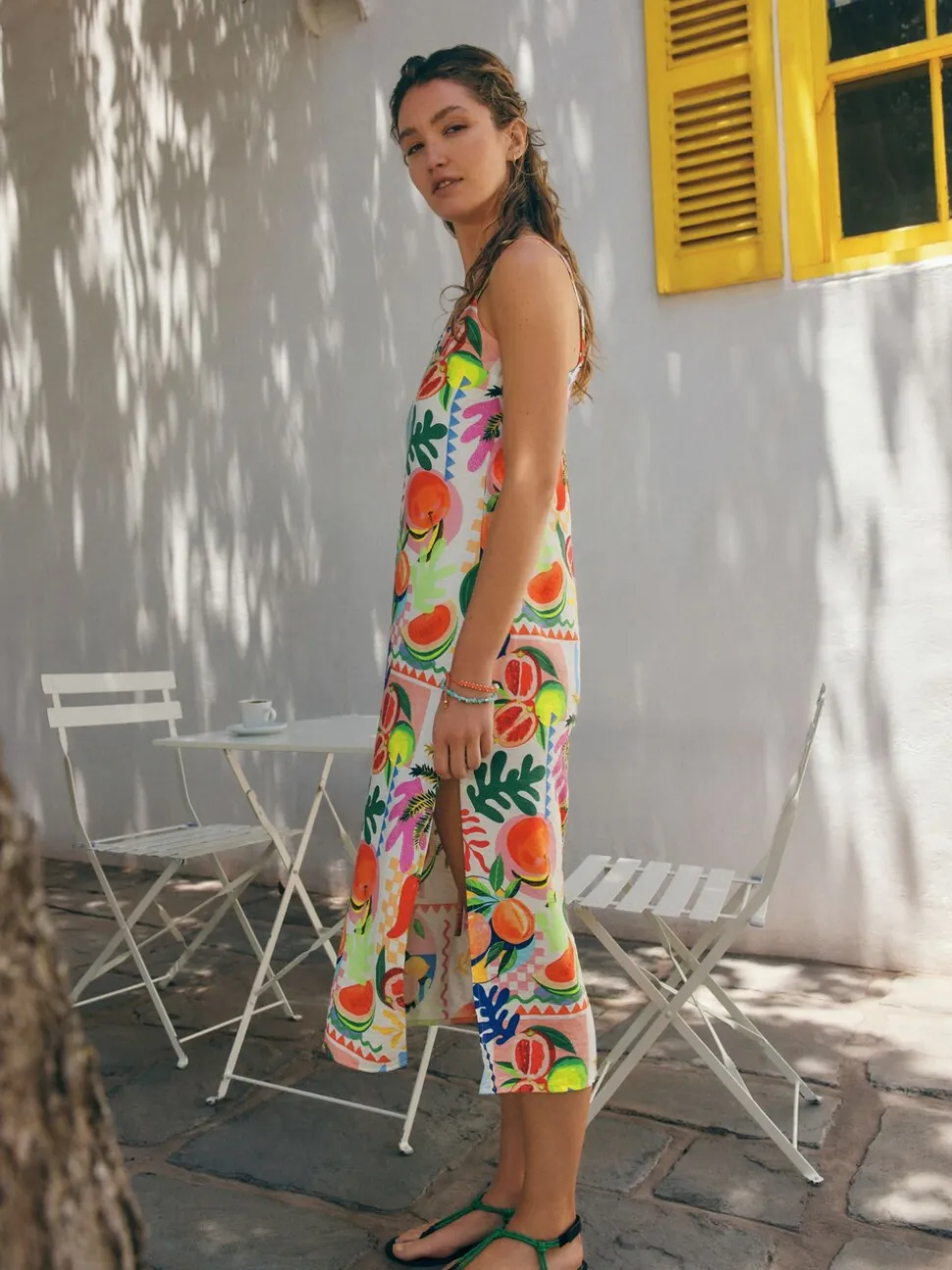 Fruitprint - Halflange zomerslipdress