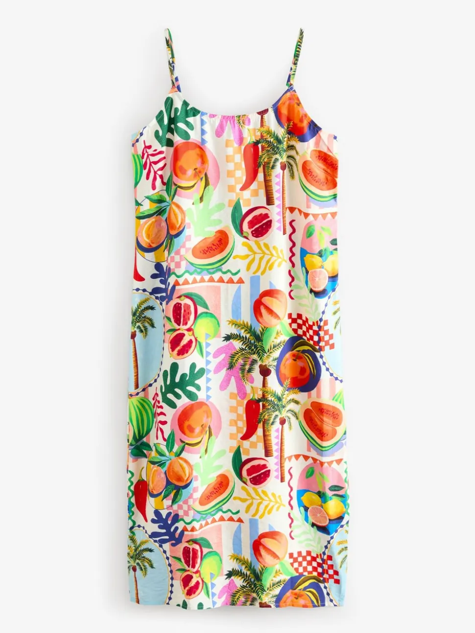 Fruitprint - Halflange zomerslipdress