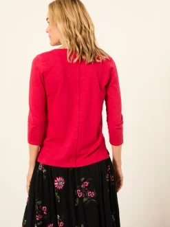 Fuchsiaroze - FatFace 3/4 Sleeve T Shirt