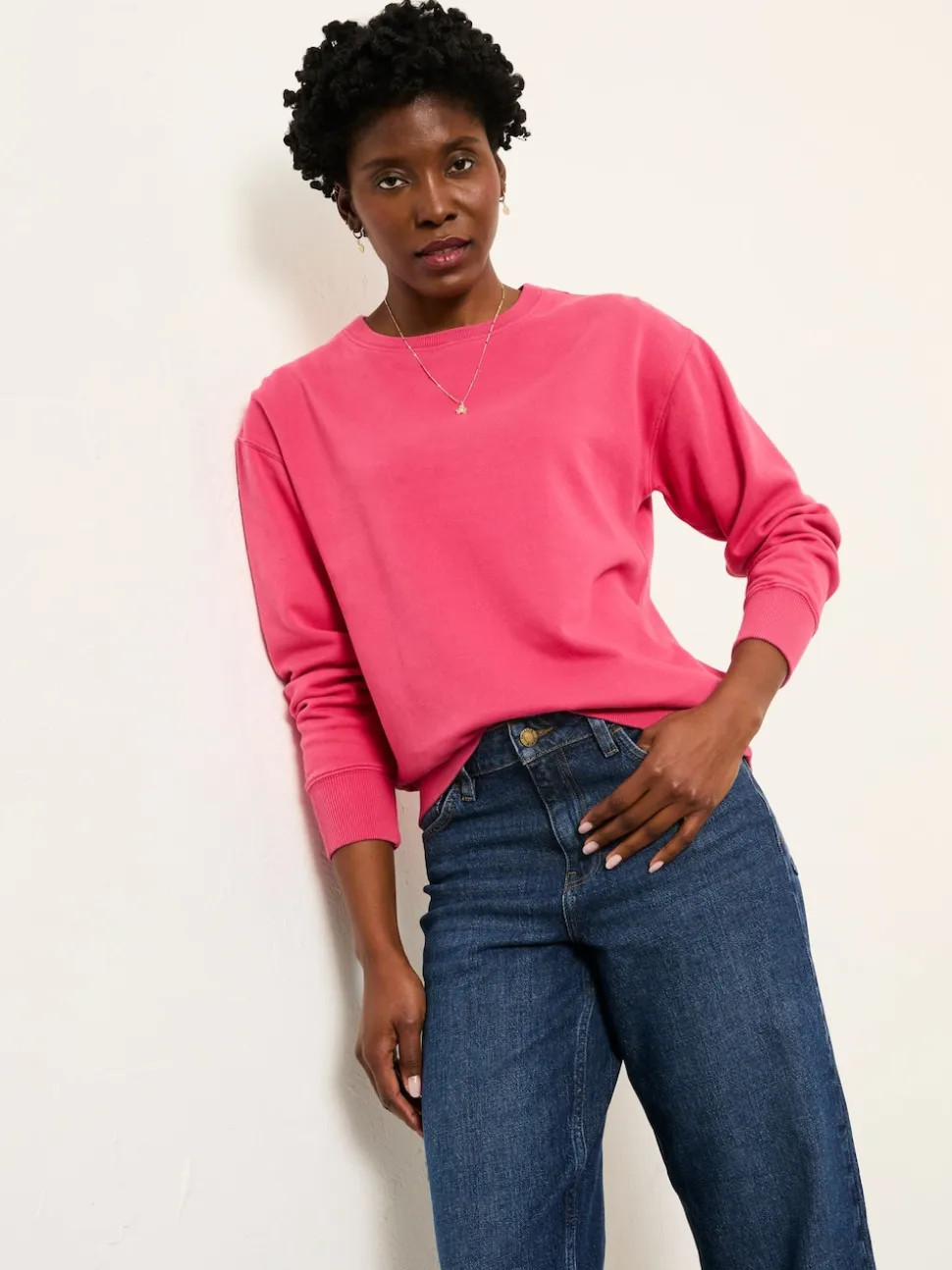 Fuchsiaroze - FatFace - sweatshirt met ronde hals