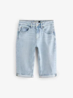Gebleekt - Knielange Bermuda denim shorts