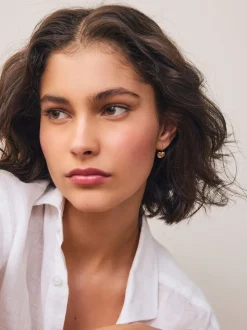 Geborsteld goudkleurig - Heart Earrings