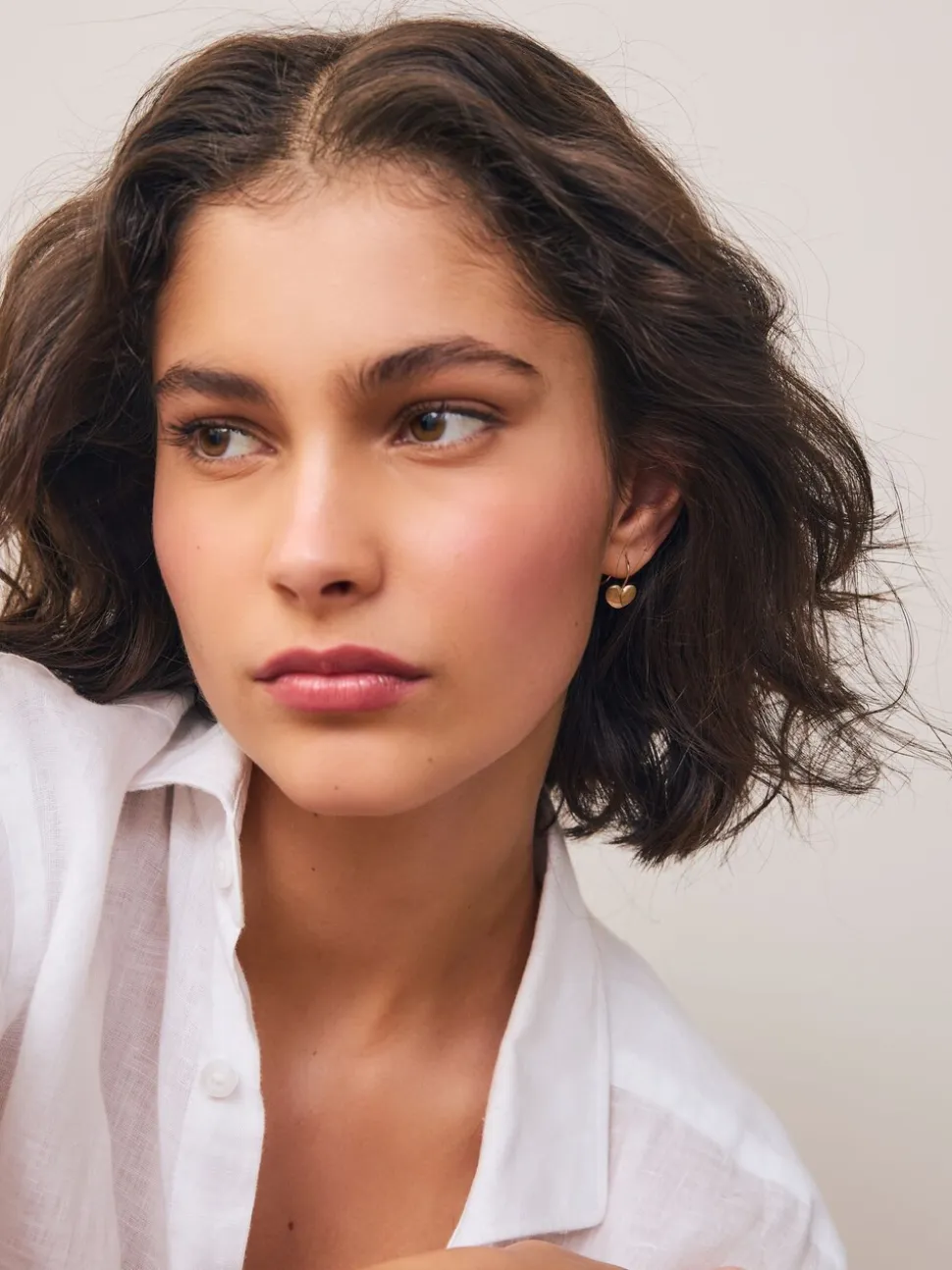 Geborsteld goudkleurig - Heart Earrings
