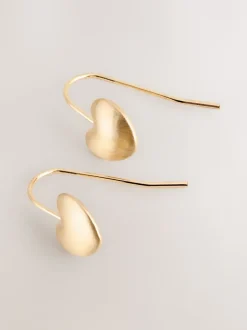 Geborsteld goudkleurig - Heart Earrings
