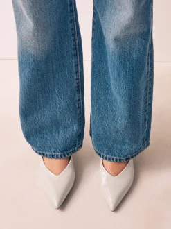 Gebroken wit - Puntige lage naaldhakken schoenen
